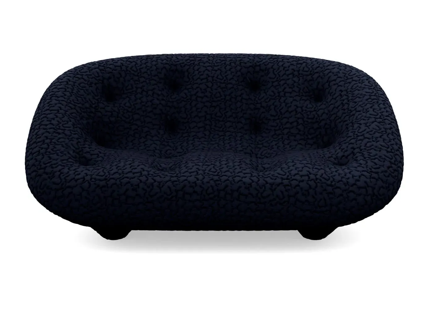 Small High Back Sofa with Domed Stitching - Blue image