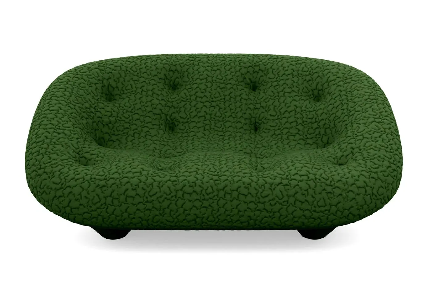 Small High Back Sofa with Domed Stitching - Green