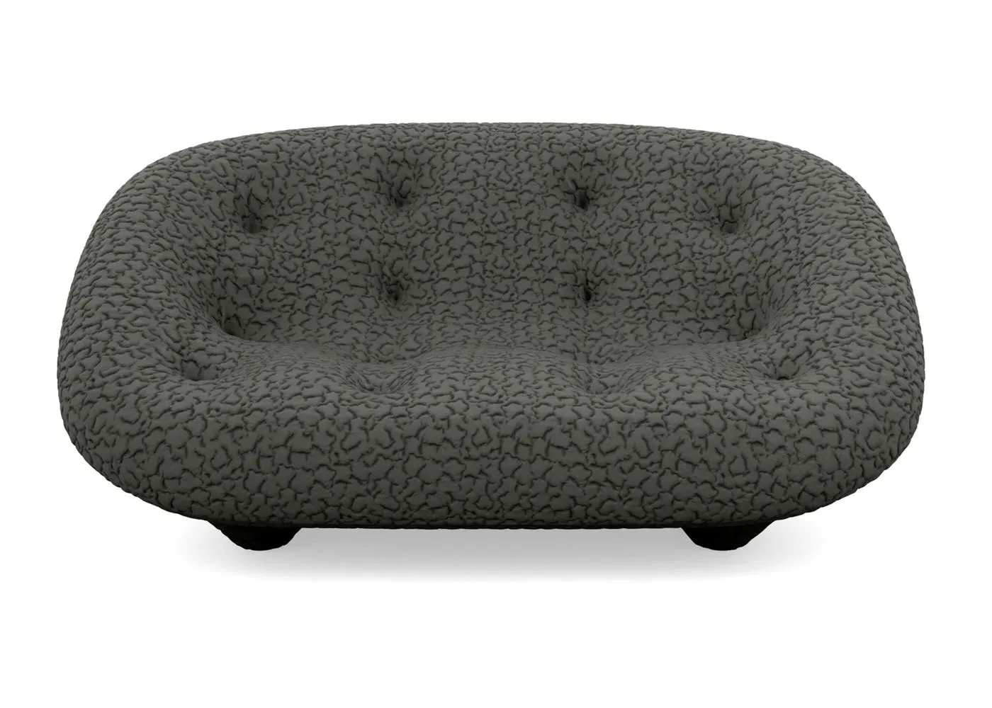 Small High Back Sofa with Domed Stitching - Grey