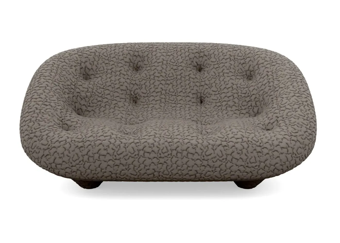 Small High Back Sofa with Domed Stitching - Grey