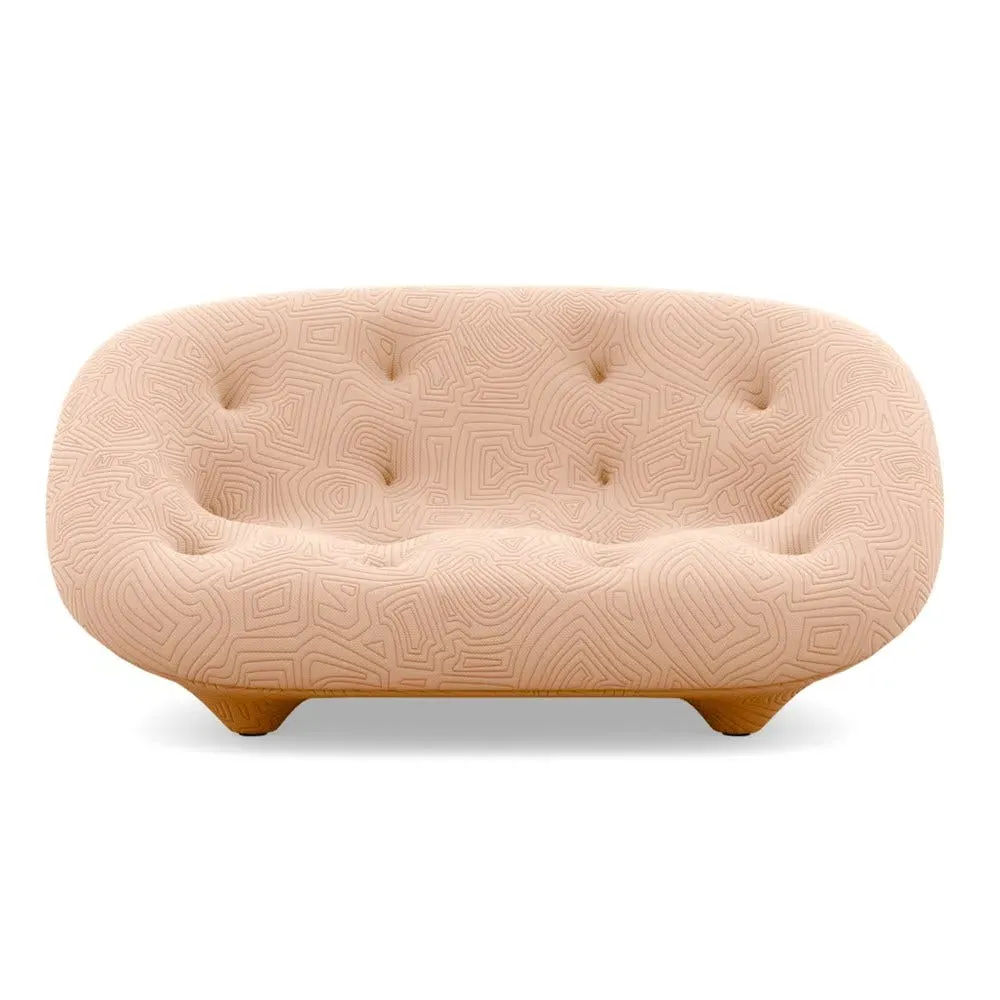 Small High Back Sofa with Domed Stitching - Orange