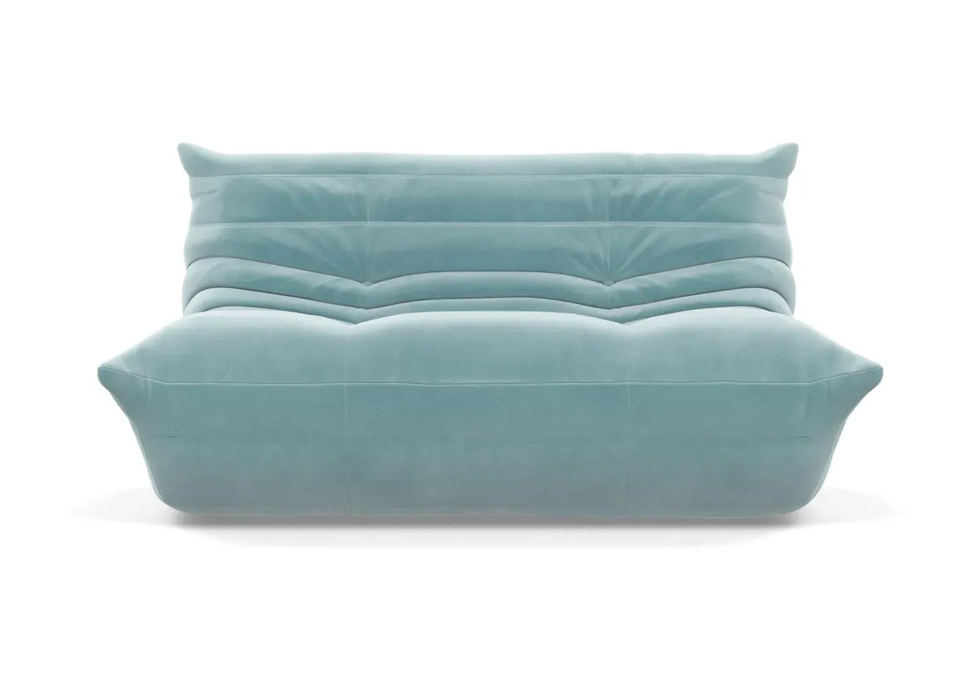 Small Settee with Quilted Design - Blue, Alcantara image