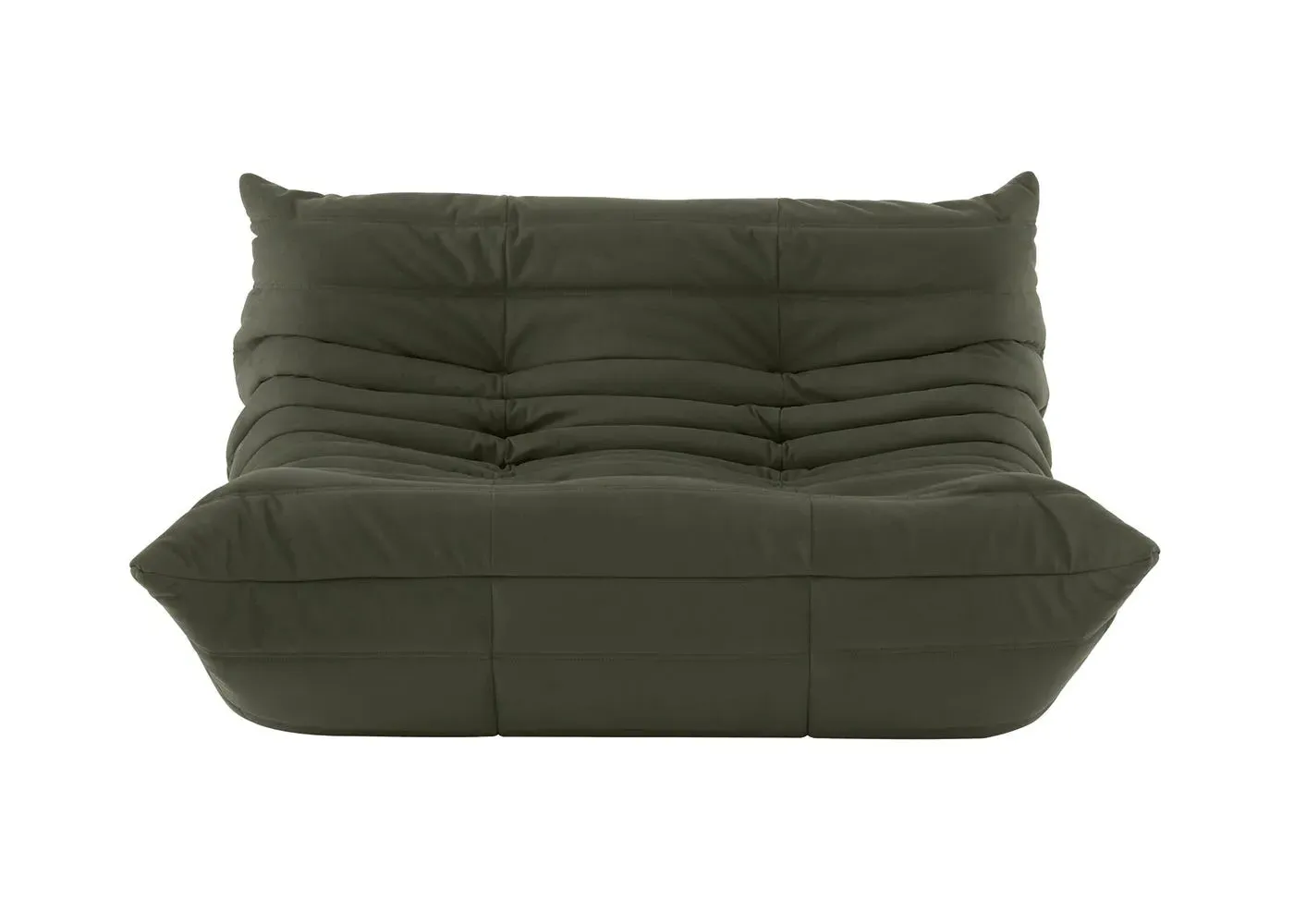 Small Settee with Quilted Design - Green, Alcantara
