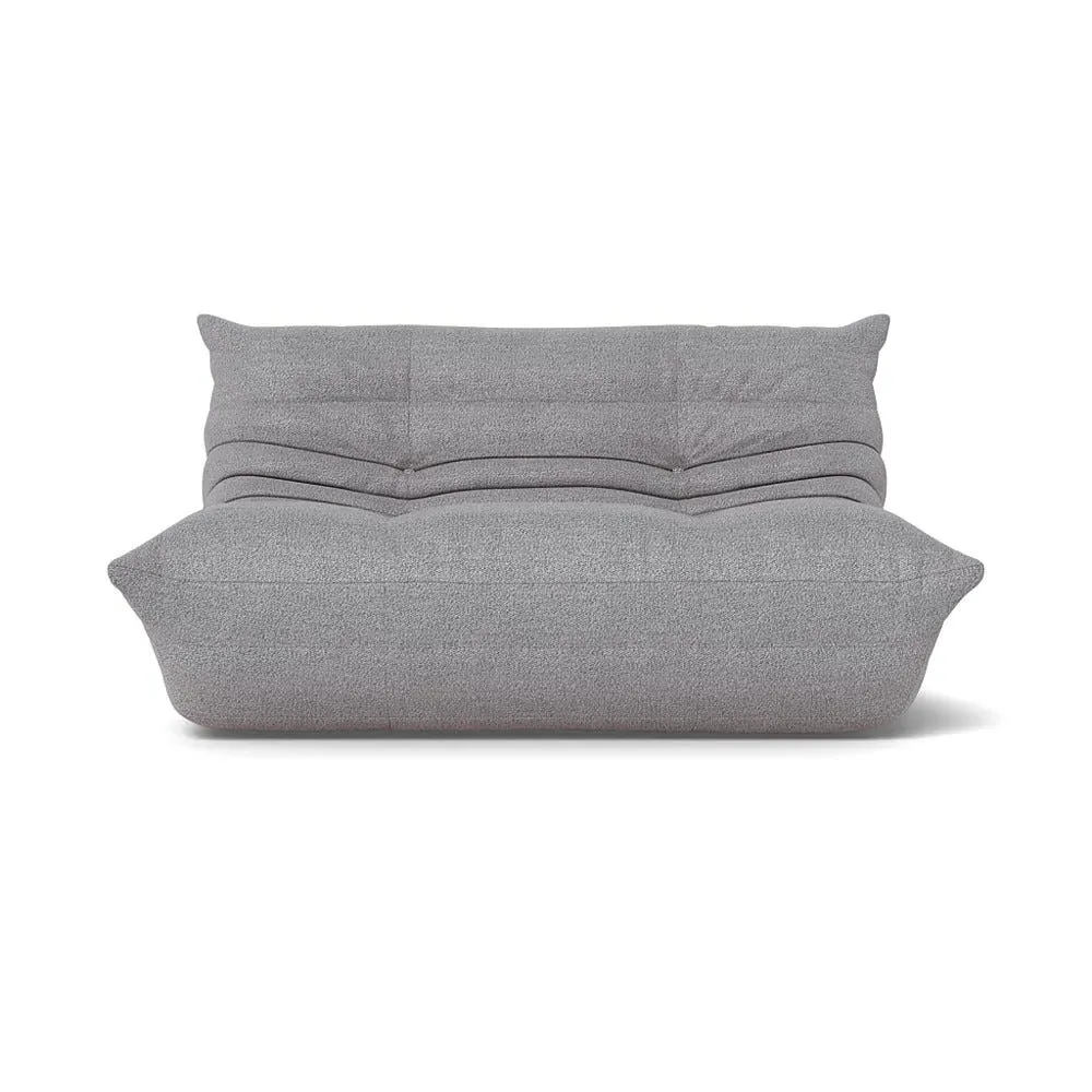 Small Settee with Quilted Design - Grey, Alcantara