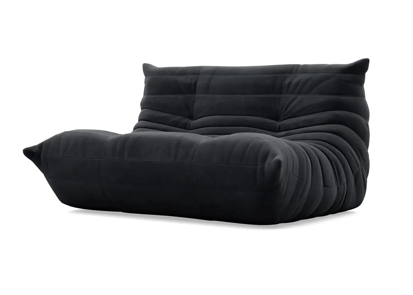 Small Settee with Quilted Design - Grey, Alcantara