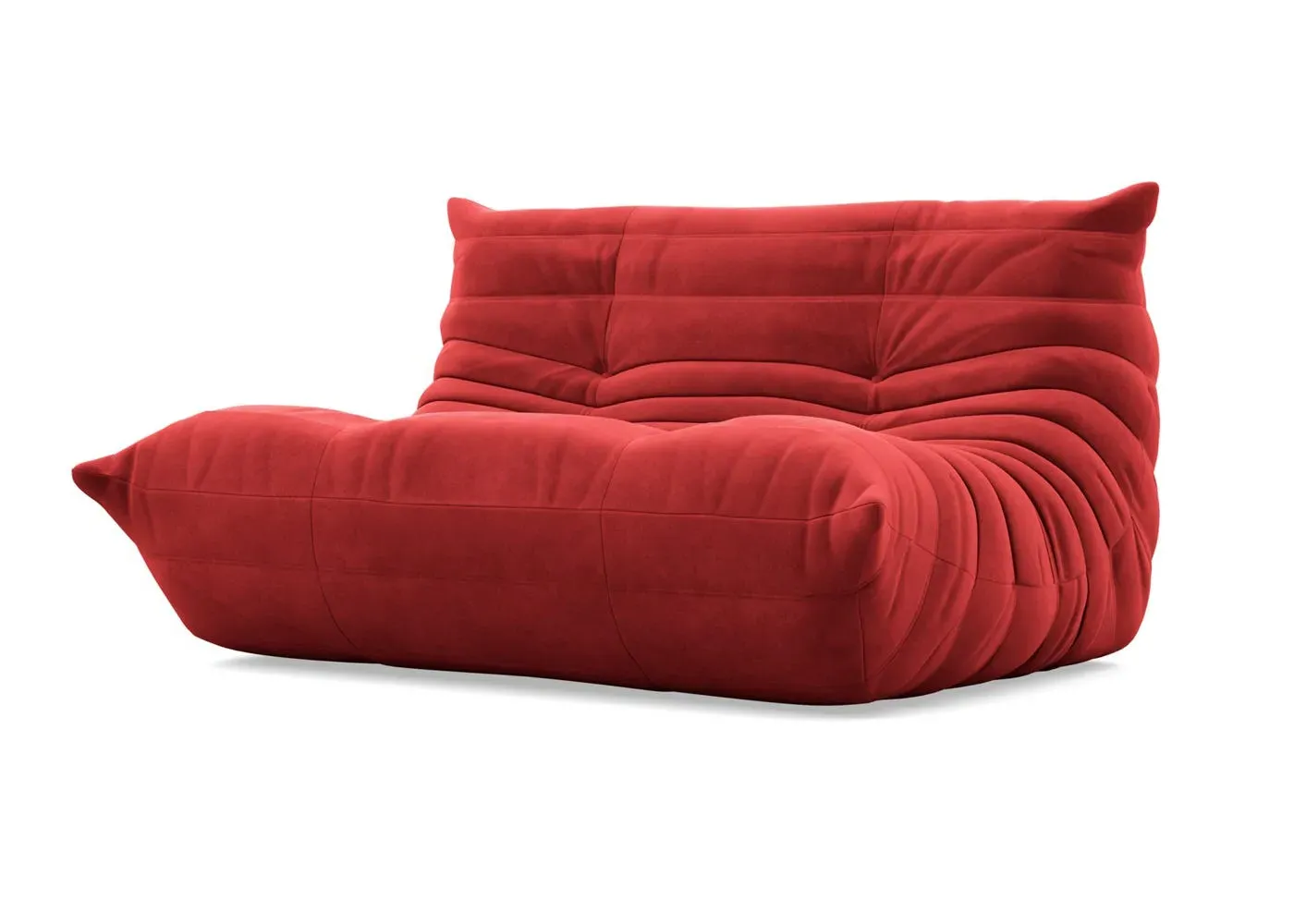 Small Settee with Quilted Design - Red, Alcantara
