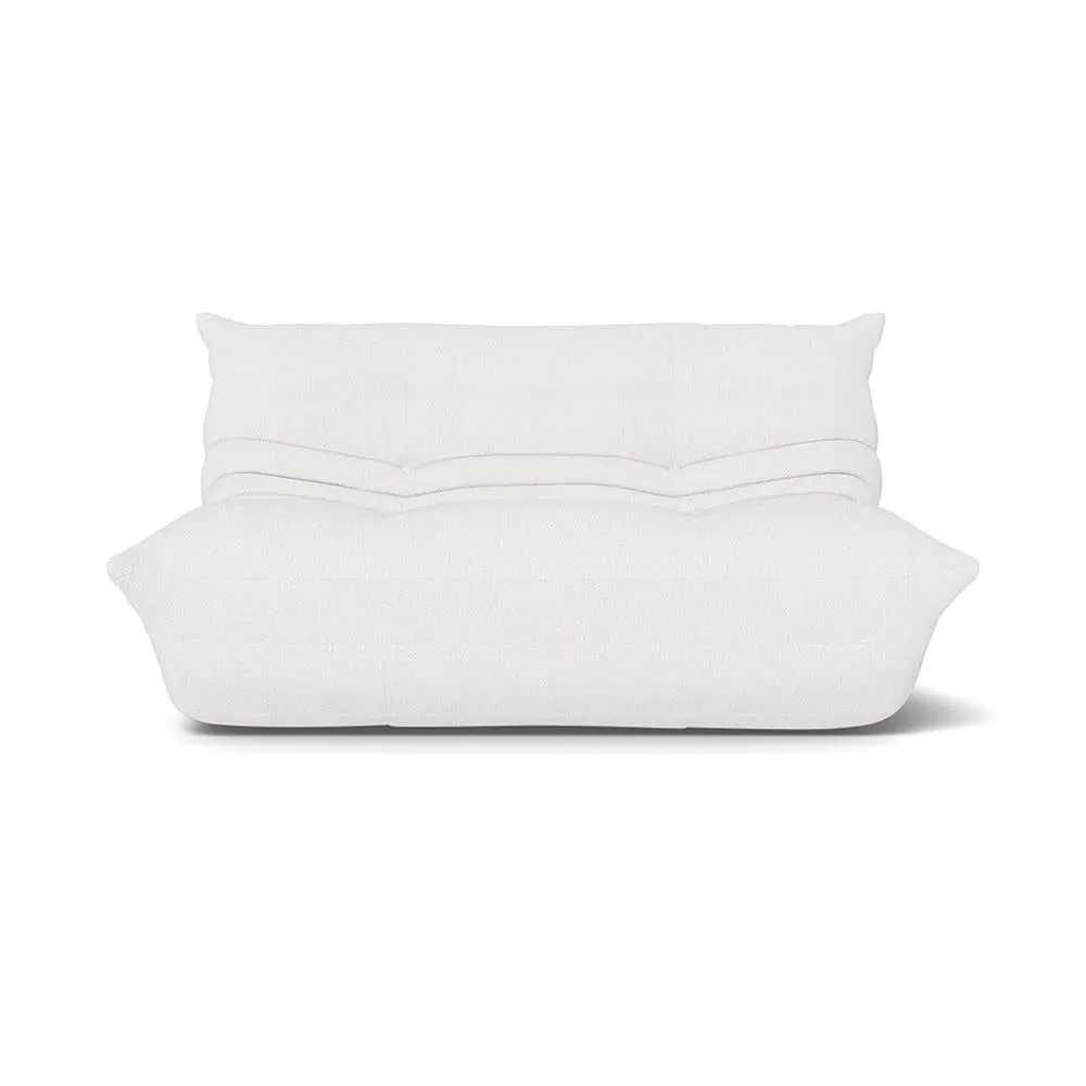 Small Settee with Quilted Design - White, Alcantara