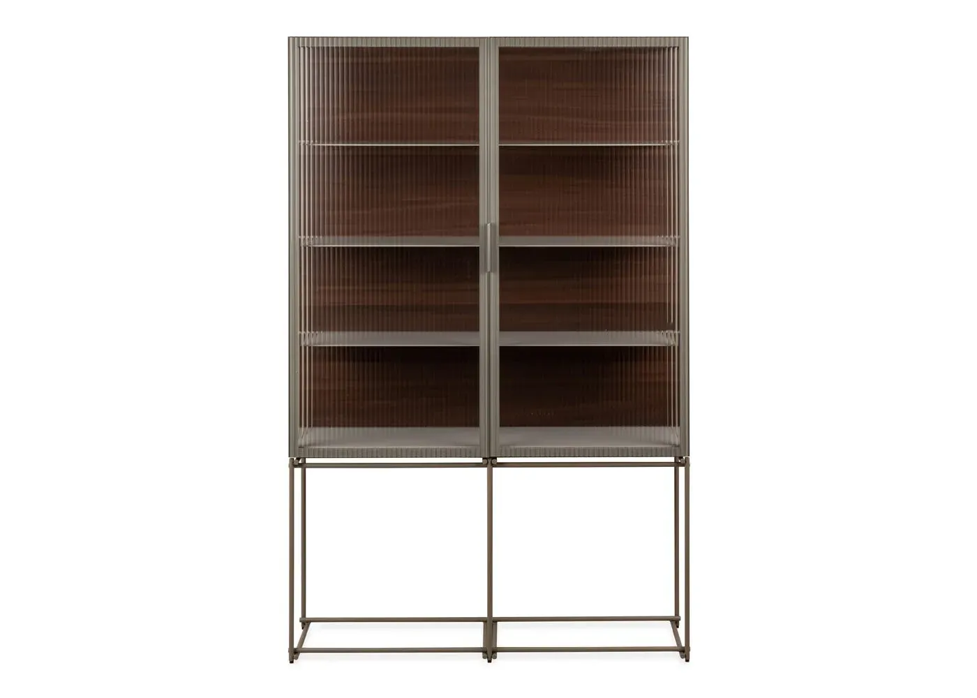 Two Door Display Cabinet - Grey, Lacquer image
