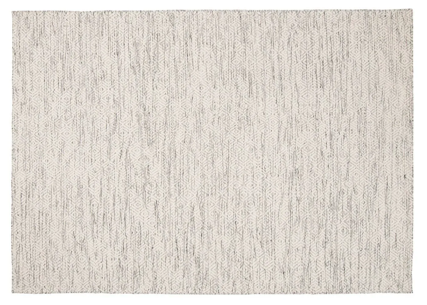 Compact Area Rug Diamond Pattern - White, Wool image