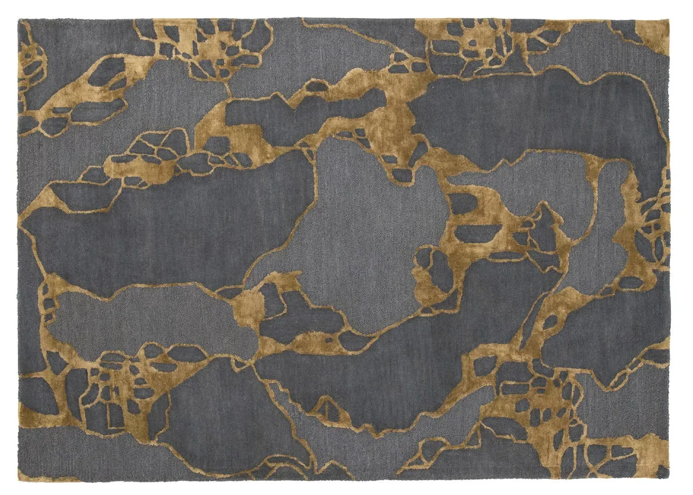 Hand-Tufted Rug with Pattern - Blue, Wool