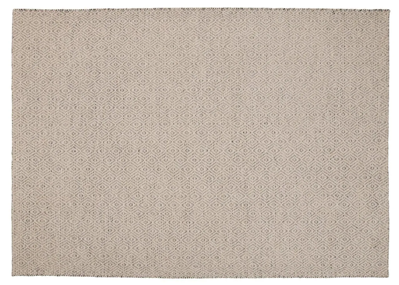 Hand-Woven Rug with Diamond Pattern - Grey, Wool image