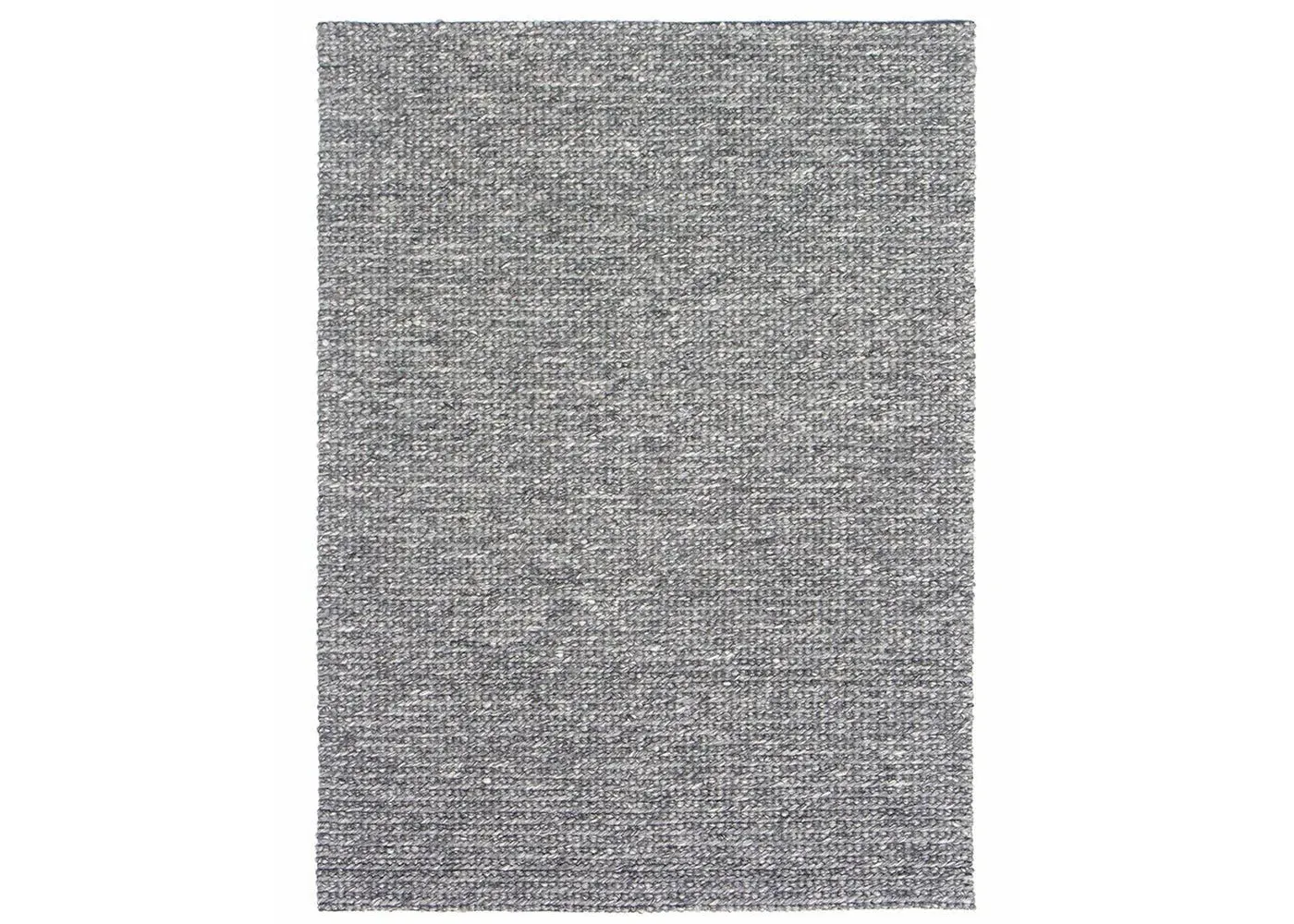 Handwoven Rug with Textured Design - Grey, Wool image