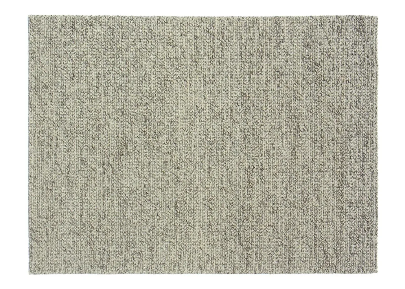 Handwoven Rug with Textured Design - Ivory, Wool