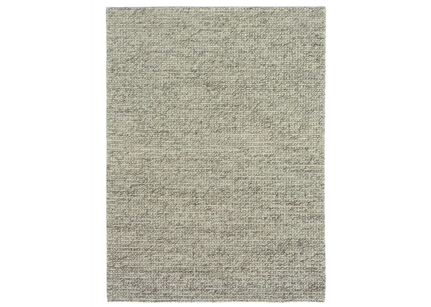 Handwoven Rug with Textured Design - Ivory, Wool image