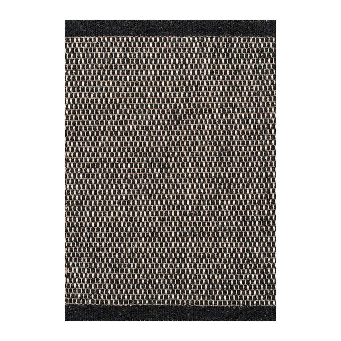 Large Area Rug Hand-Woven - Black, Wool