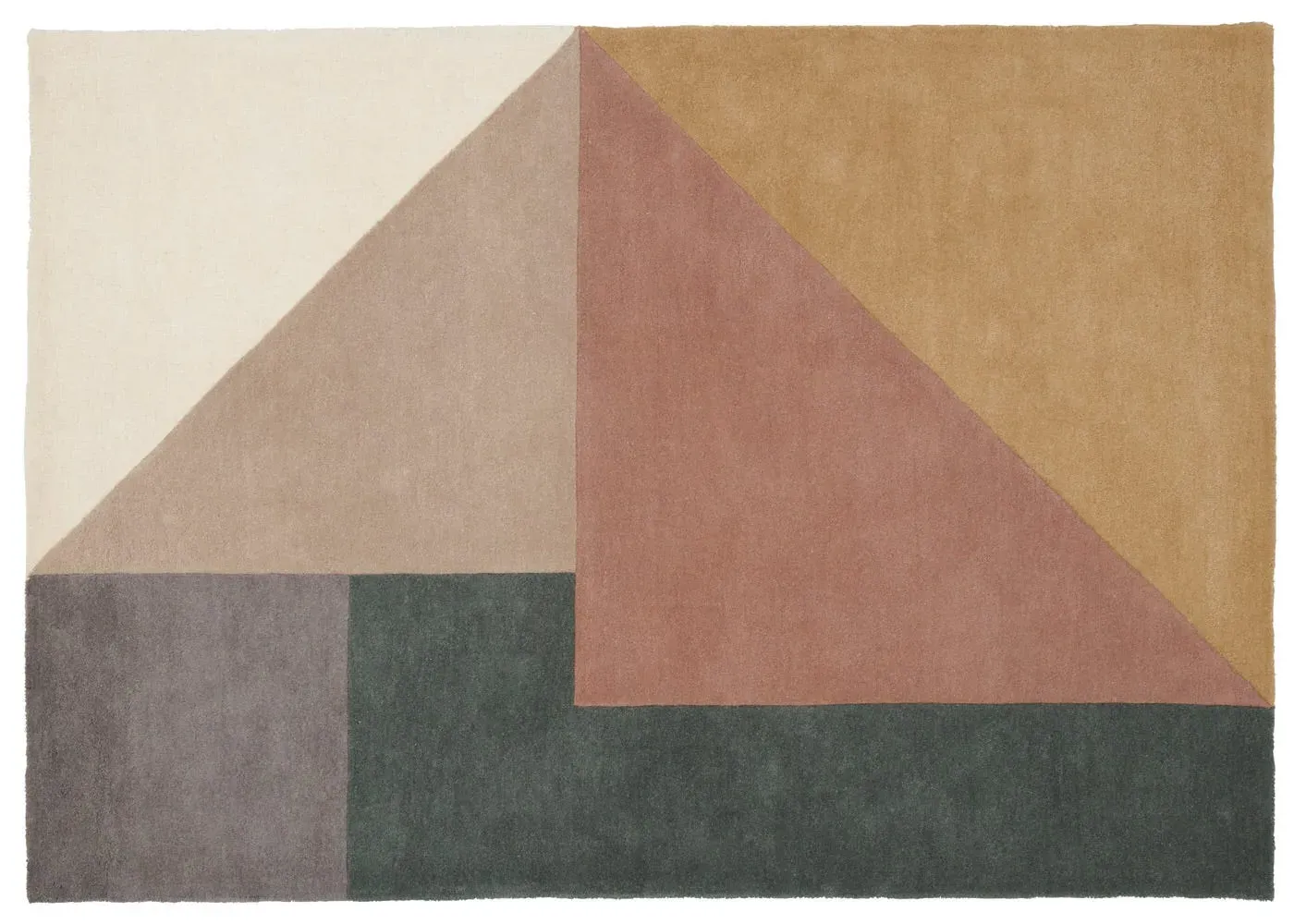 Medium Geometric Rug Hand-Tufted - Pink, Wool image