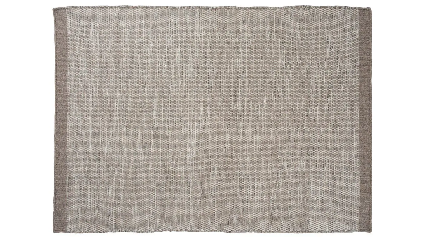 Medium Hand-Woven Rug - Light Grey, Wool image