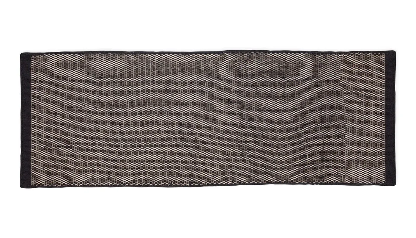 Runner Rug Hand-Woven - Black, Wool Cotton image