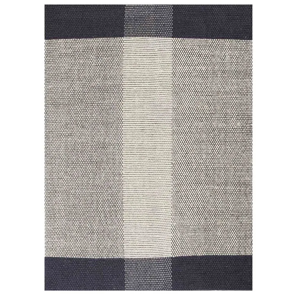 Small Pomezia Rug with Stripe - Blue, Wool