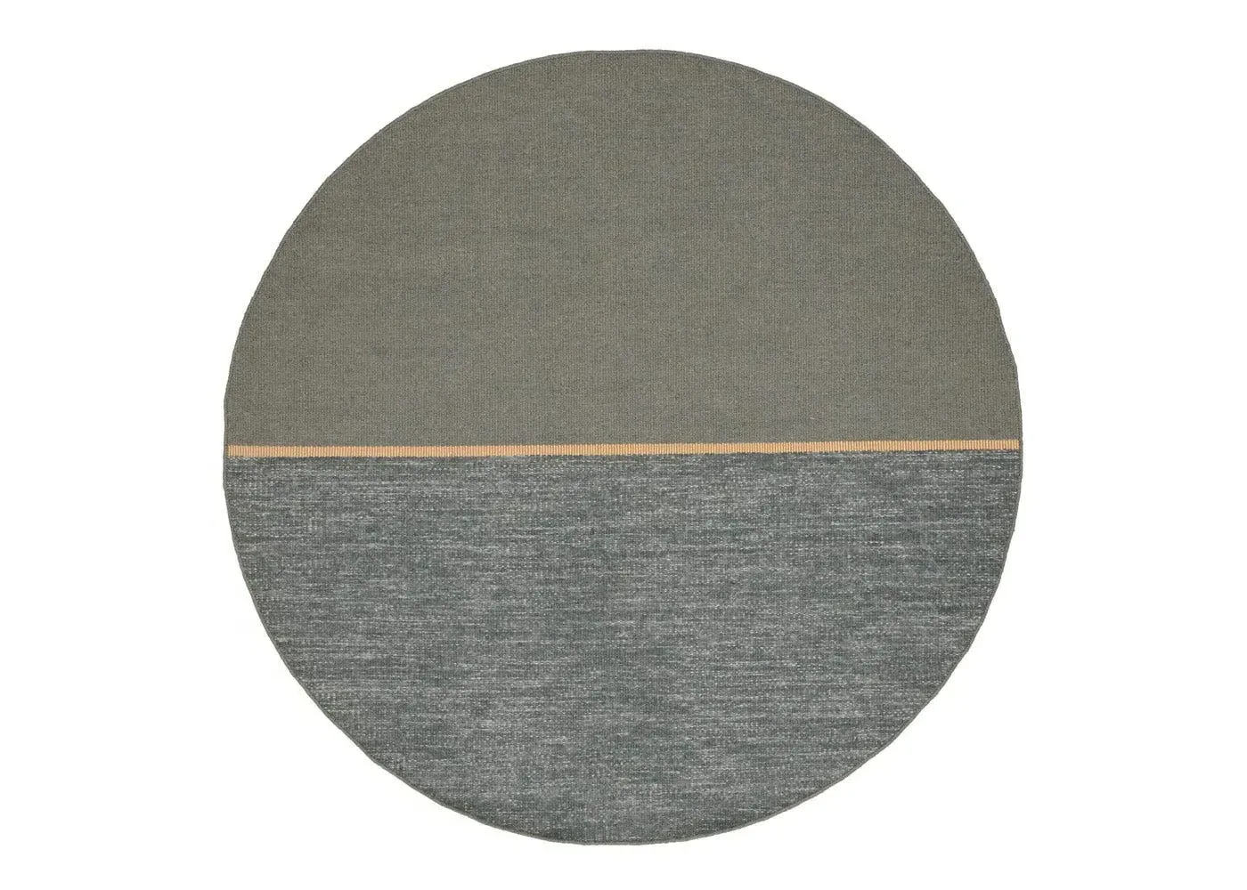 Small Round Rug with Metallic Detail - Green, Wool image
