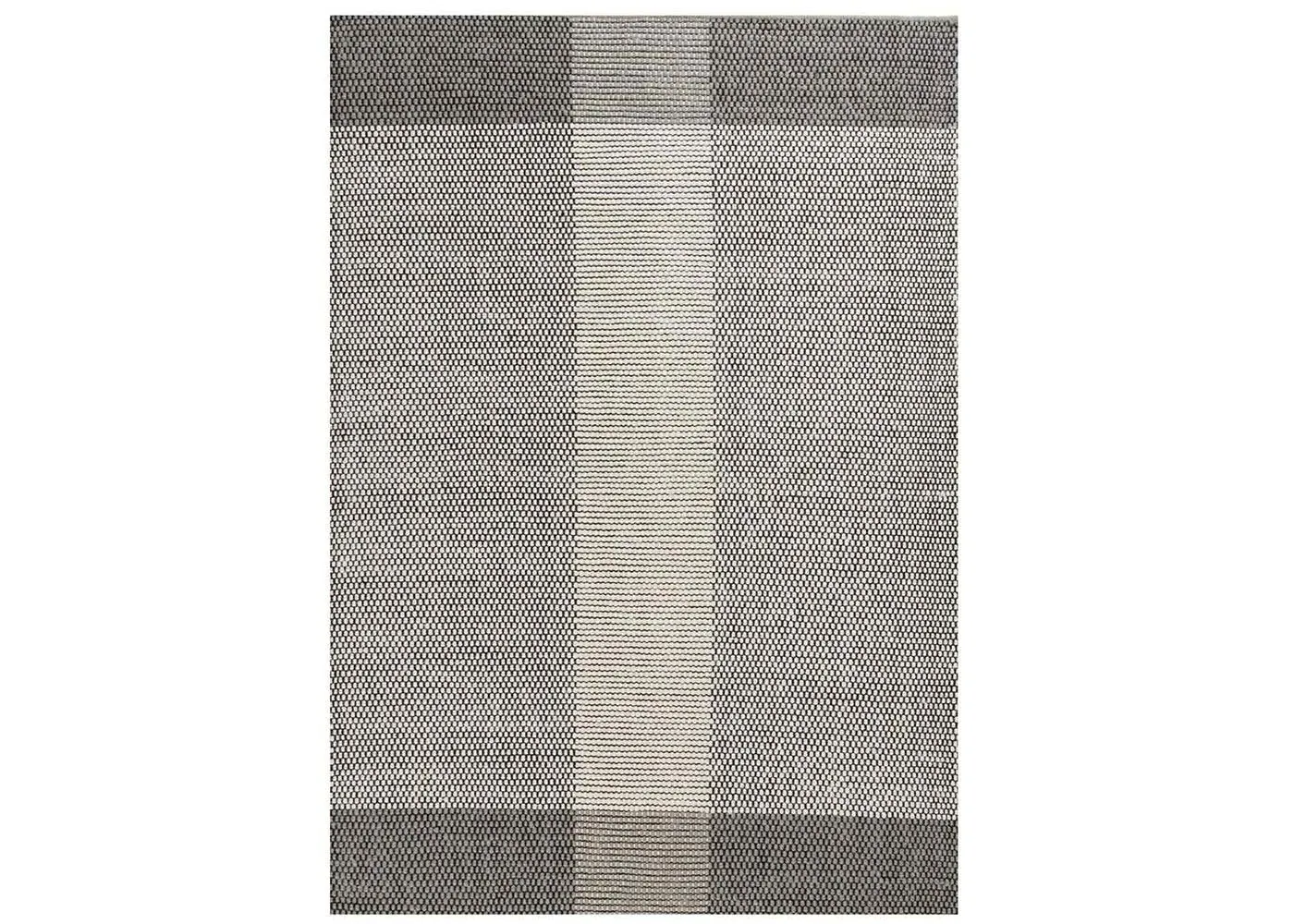 Small Rug with Stripe Pattern - Mouse, Wool image