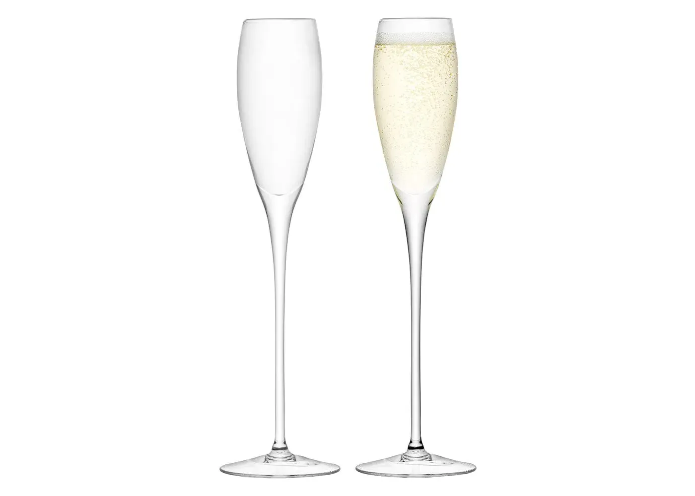 2-Piece Champagne Flute Set - Clear Glass