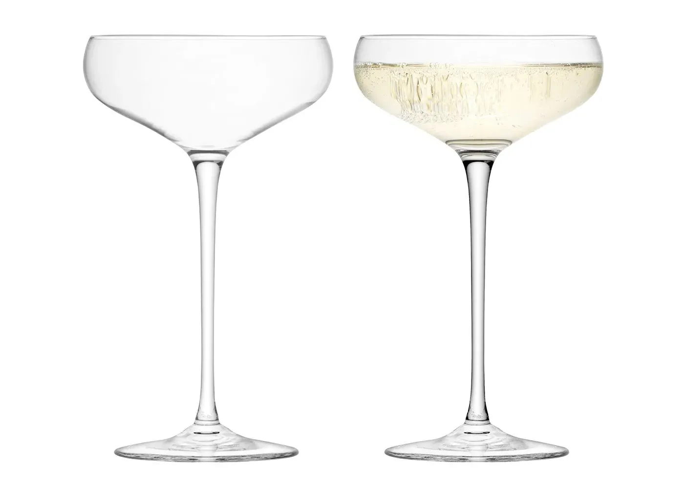 2-Piece Champagne Saucer Set - Clear Glass