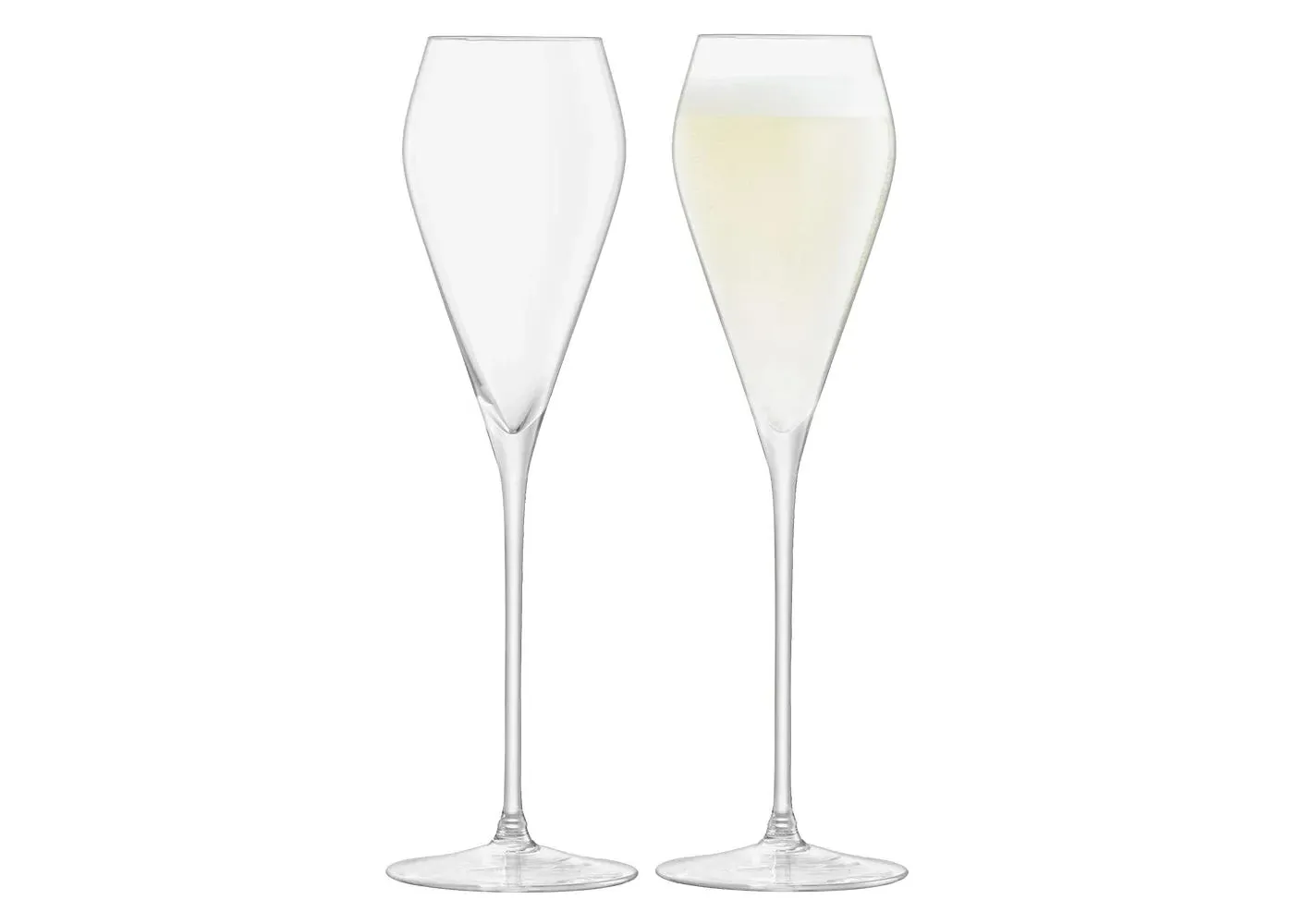 2-Piece Prosecco Glass Set - Clear Glass