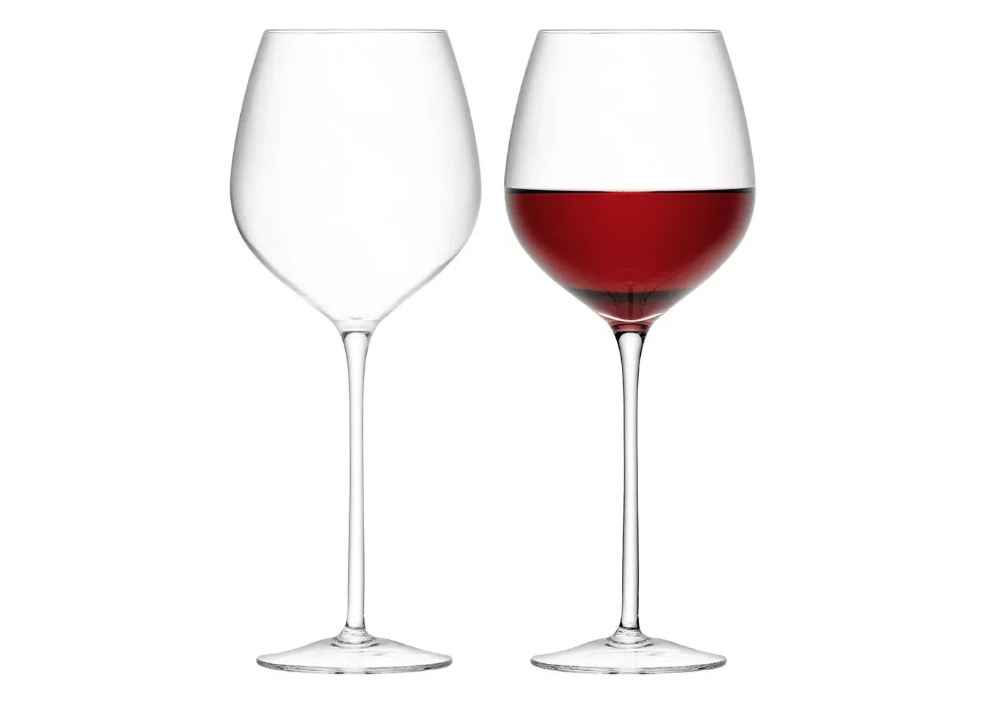 2-Piece Red Wine Glass Set - Clear Glass
