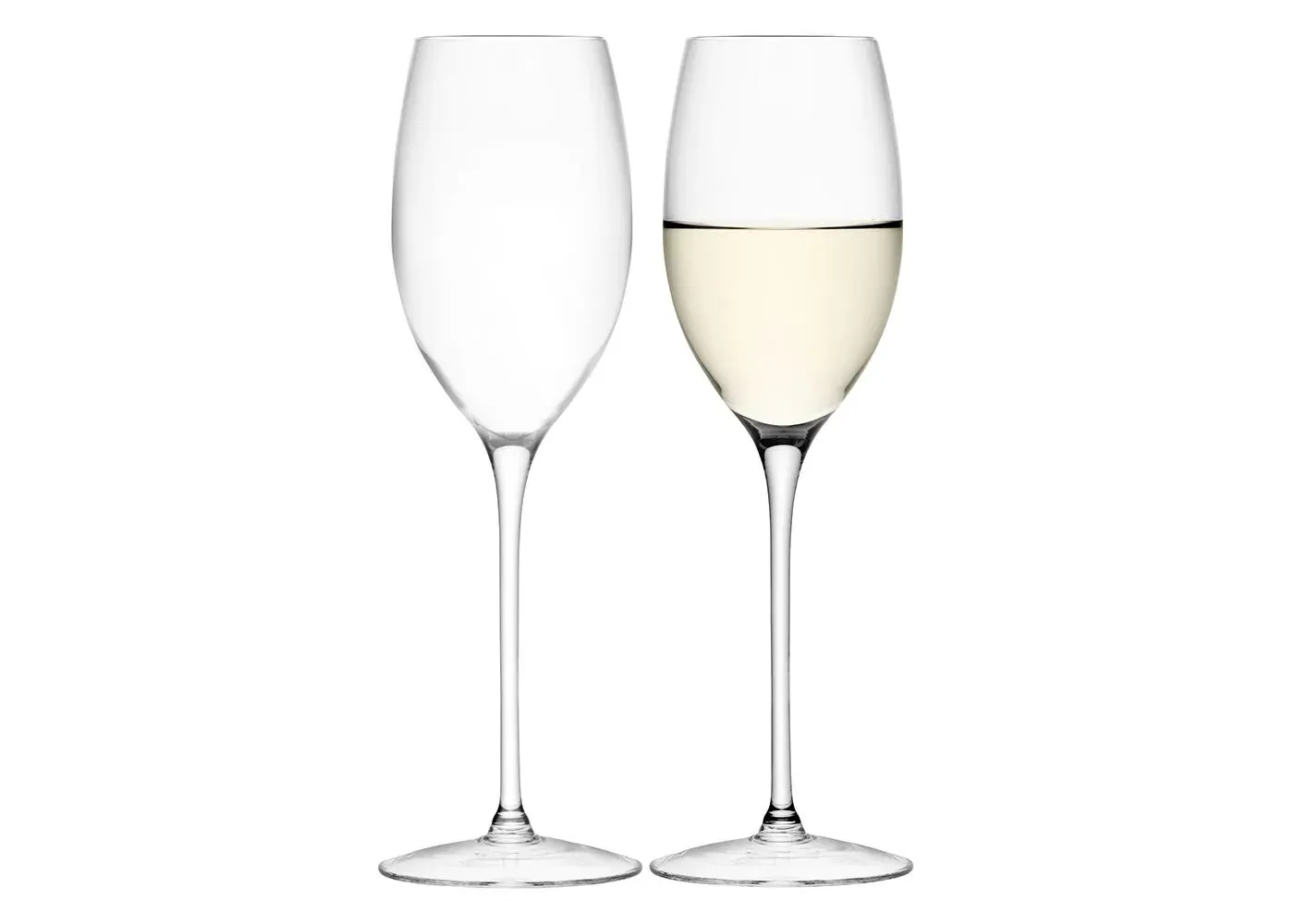 2-Piece White Wine Glass Set - Clear Glass