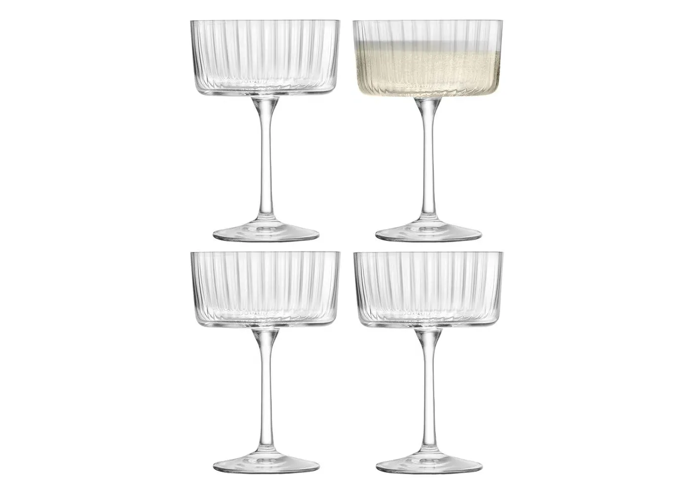 4-Piece Champagne Glass Set - Clear Glass