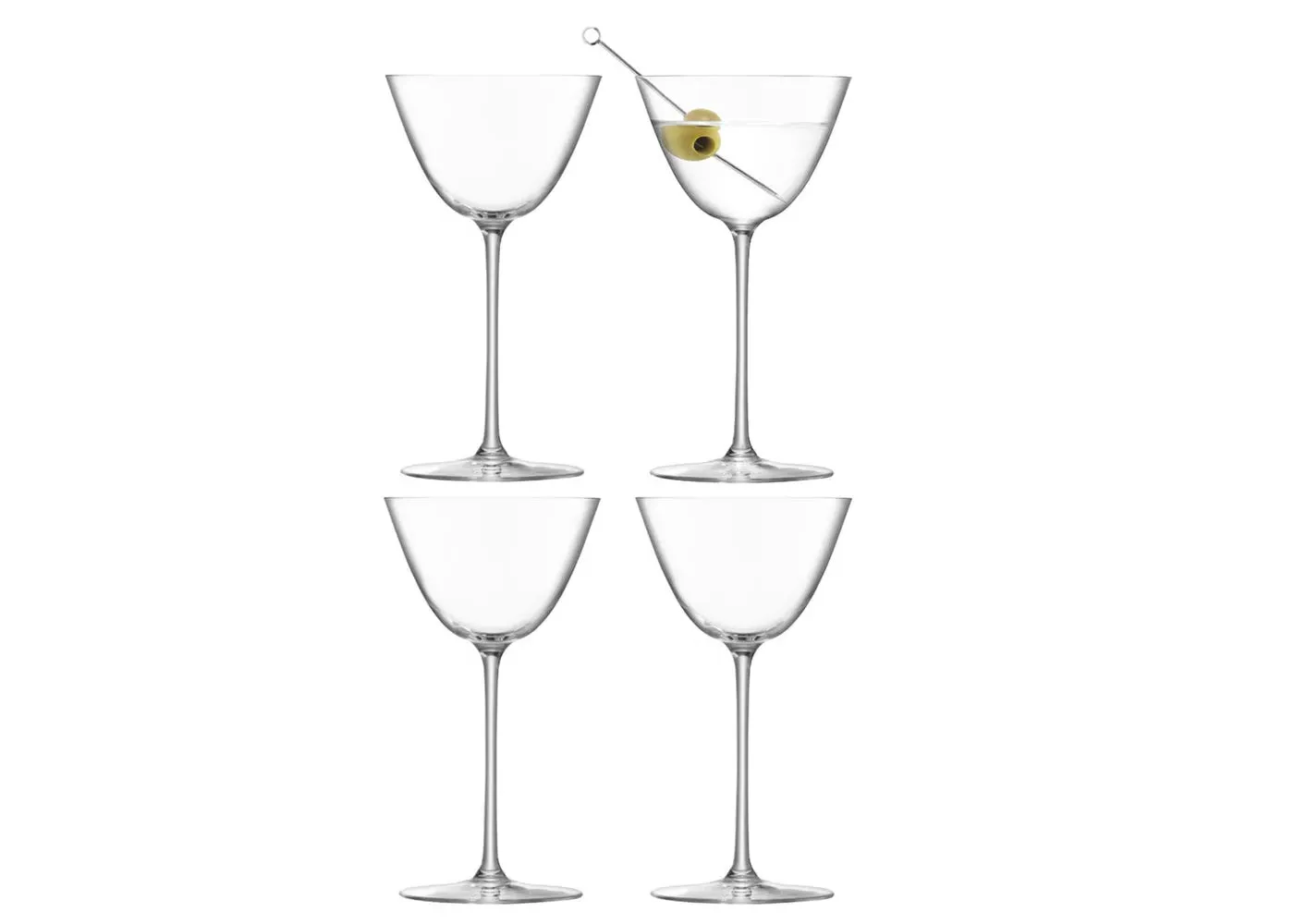 4-Piece Martini Glass Set - Clear, Crystal
