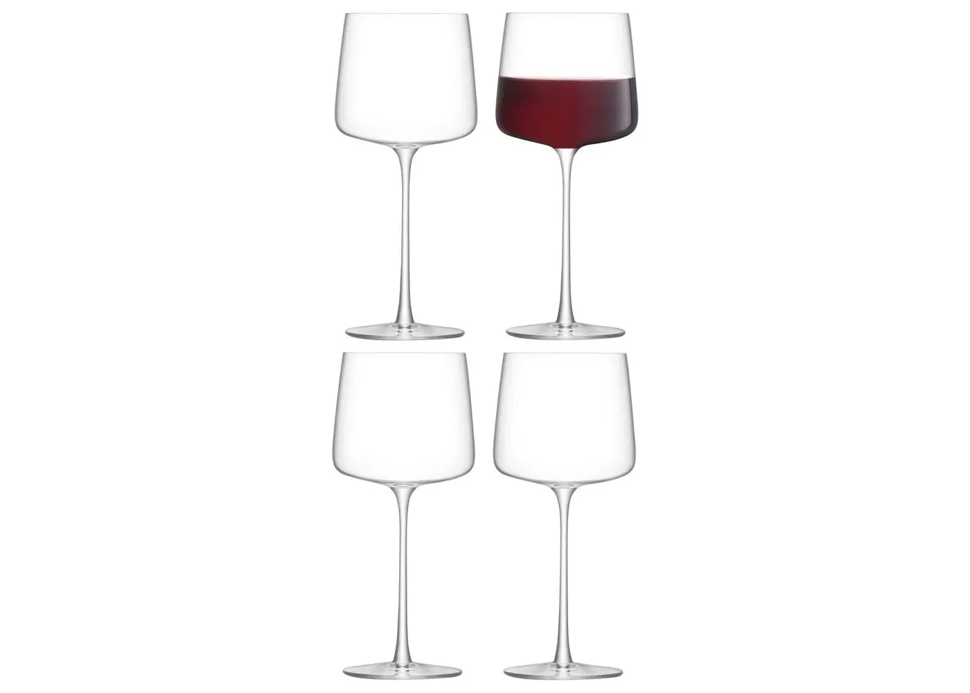4-Piece Red Wine Glass Set - Clear Glass