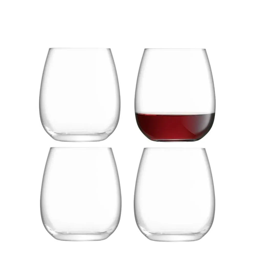 4-Piece Stemless Wine Glass Set - Clear, Crystal