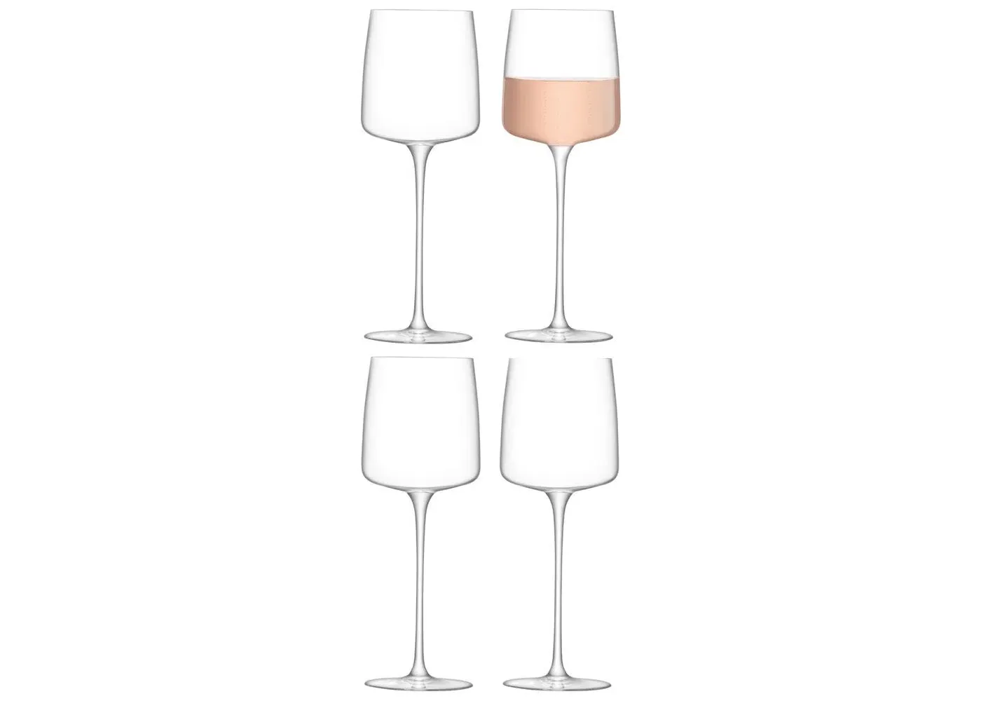 4-Piece White Wine Glass Set - Clear Glass