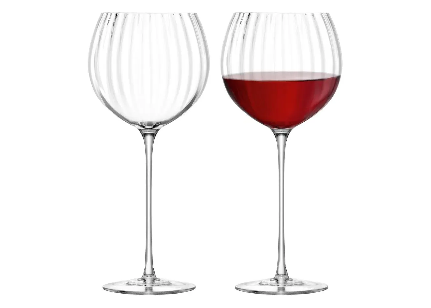 Balloon Glass Set with Optic Pattern - Clear