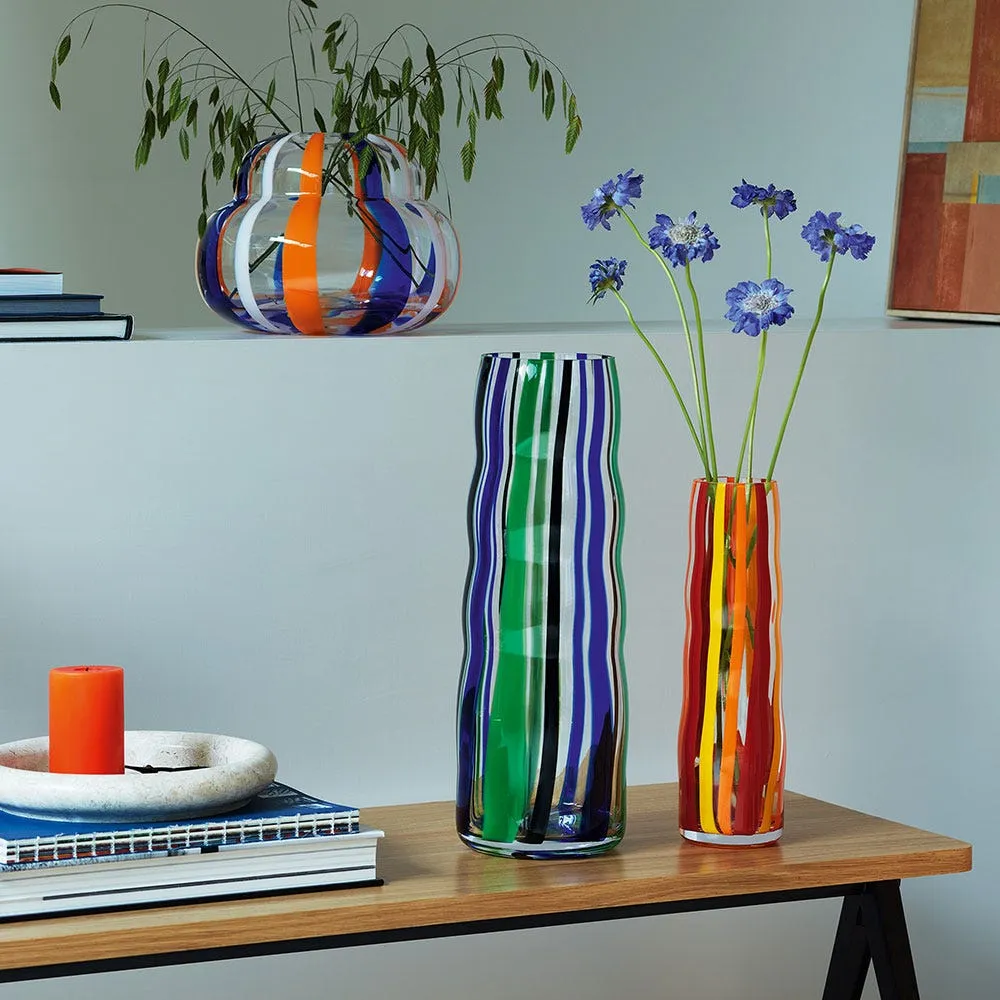Folk Vase H31.5cm - Orange, Glass