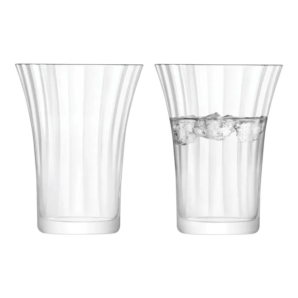 Tumbler Set with Optic Pattern - Clear Glass