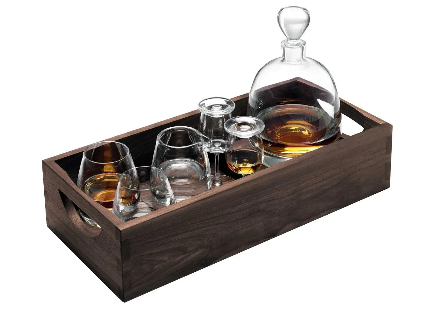 Whisky Connoisseur Set with Walnut Base - Clear image