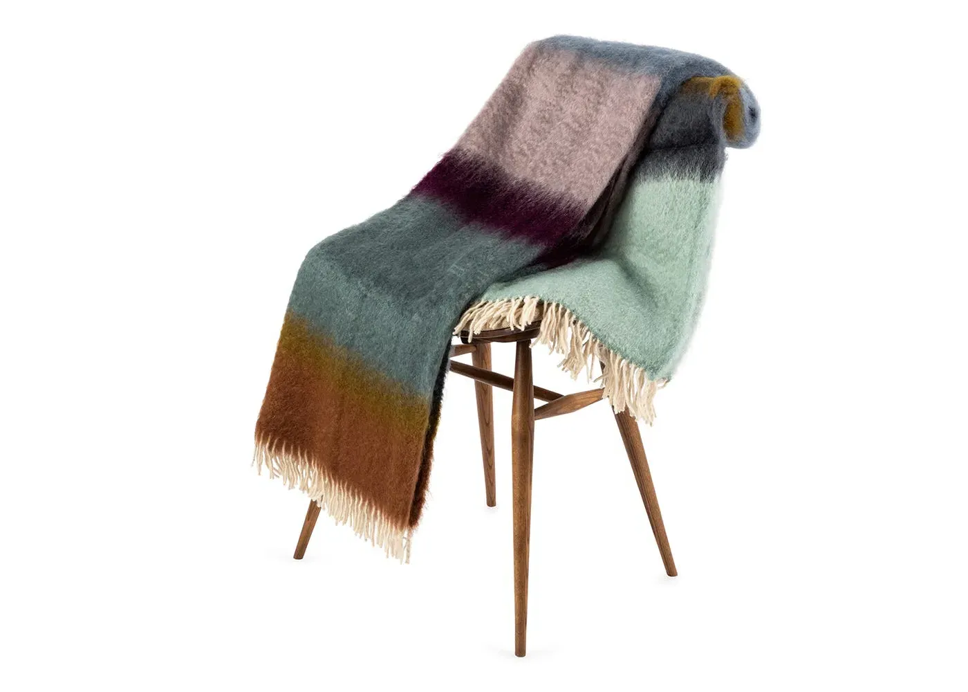 Striped Throw Blanket - Multi, Mohair image