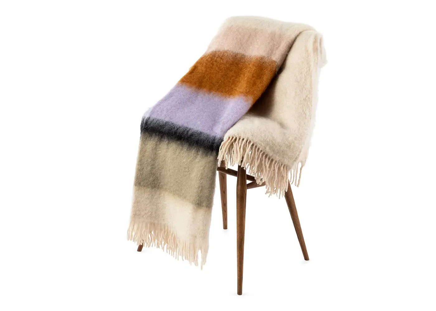 Striped Throw Blanket - Multi, Mohair image