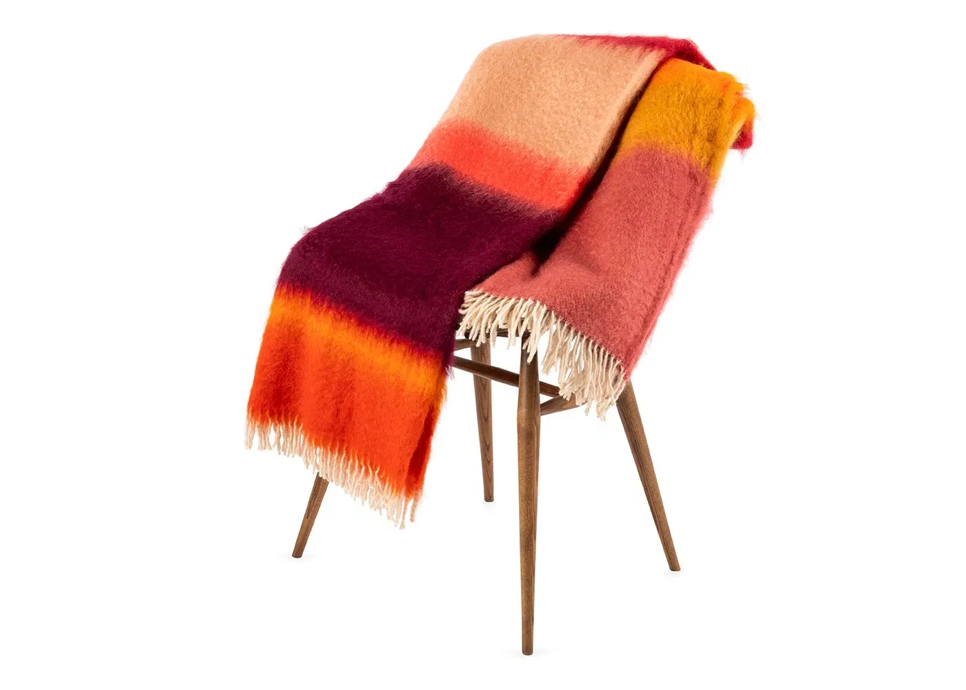 Striped Throw Blanket - Multi, Mohair image