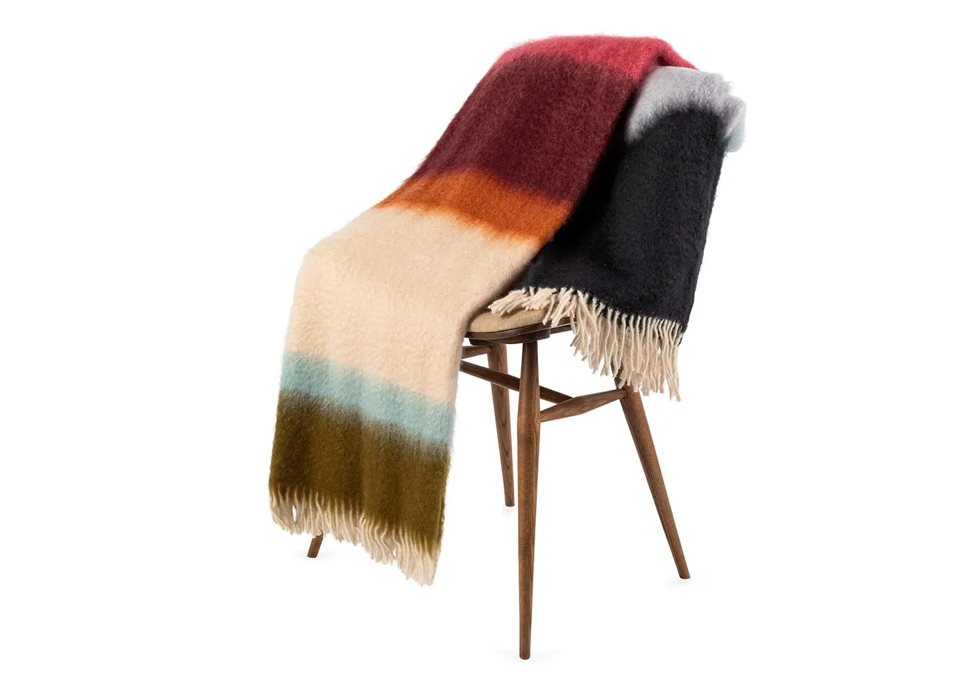 Striped Throw Blanket - Multi, Mohair image