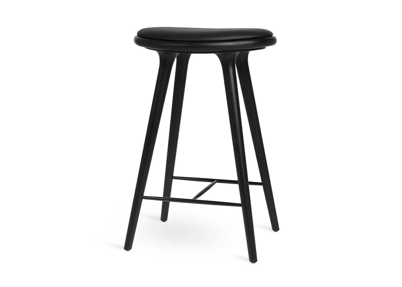 High Stool 69cm - Black, Stained Beech image