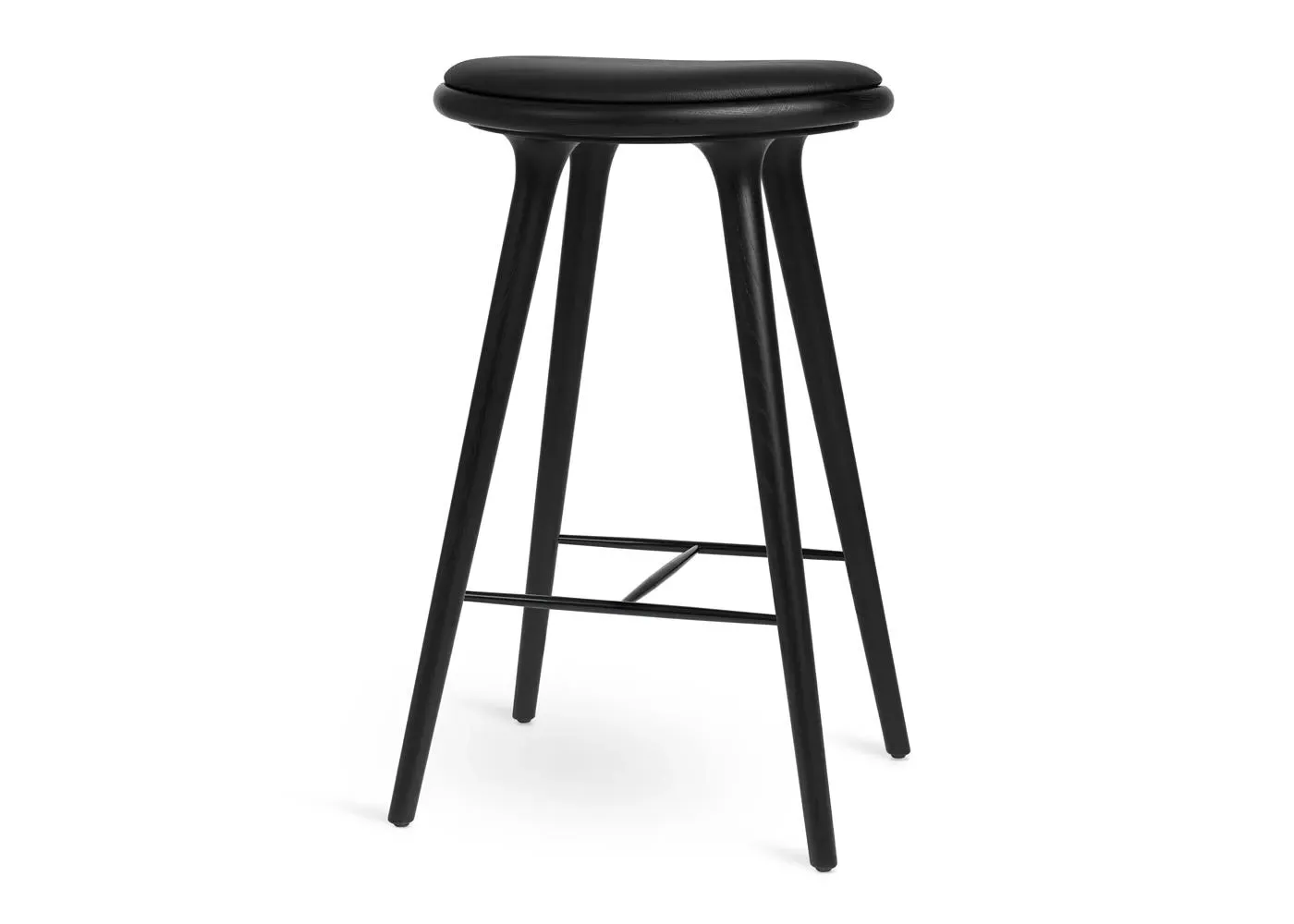 High Stool 74cm - Black, Stained Beech