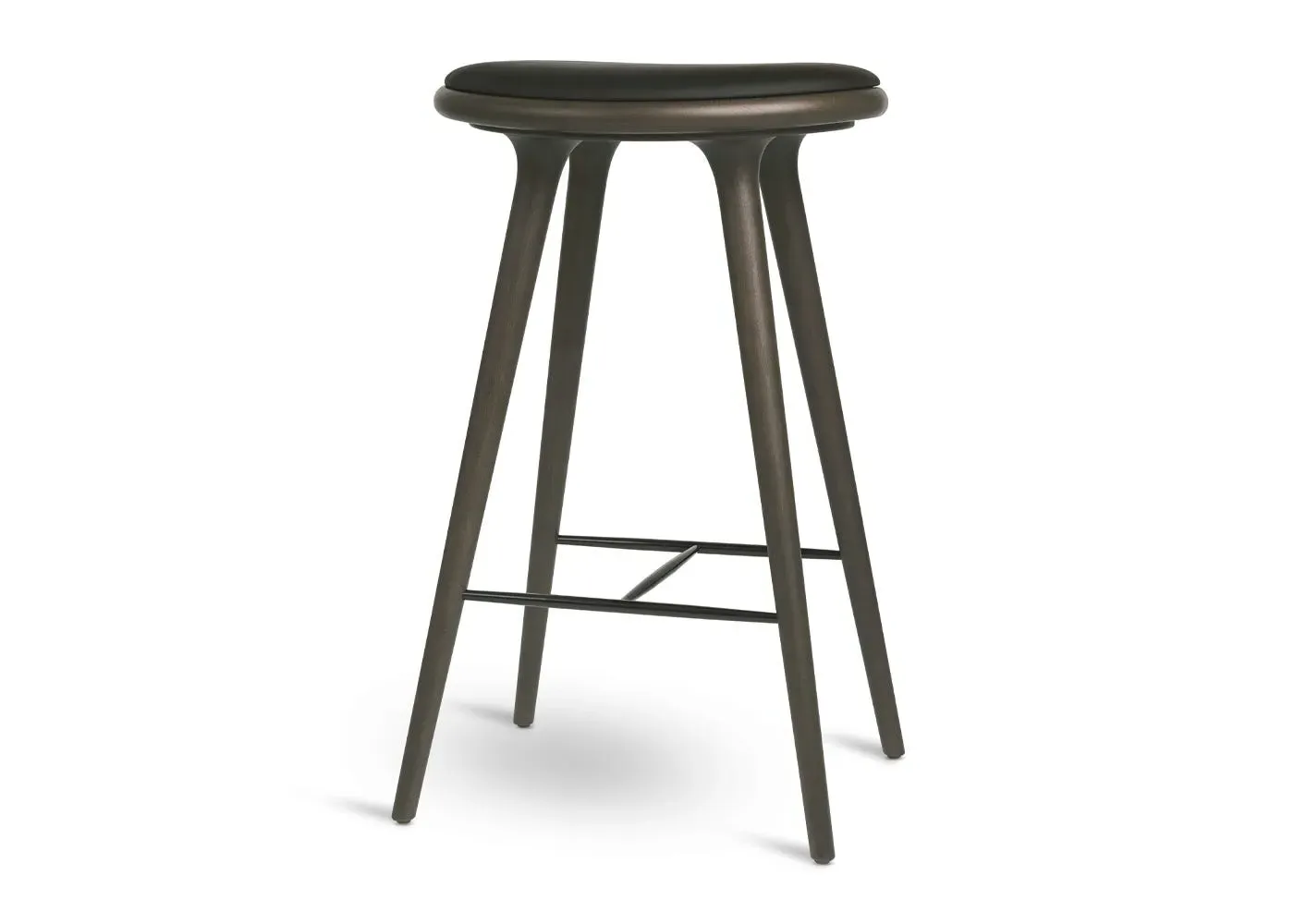 High Stool 74cm - Grey, Stained Beech