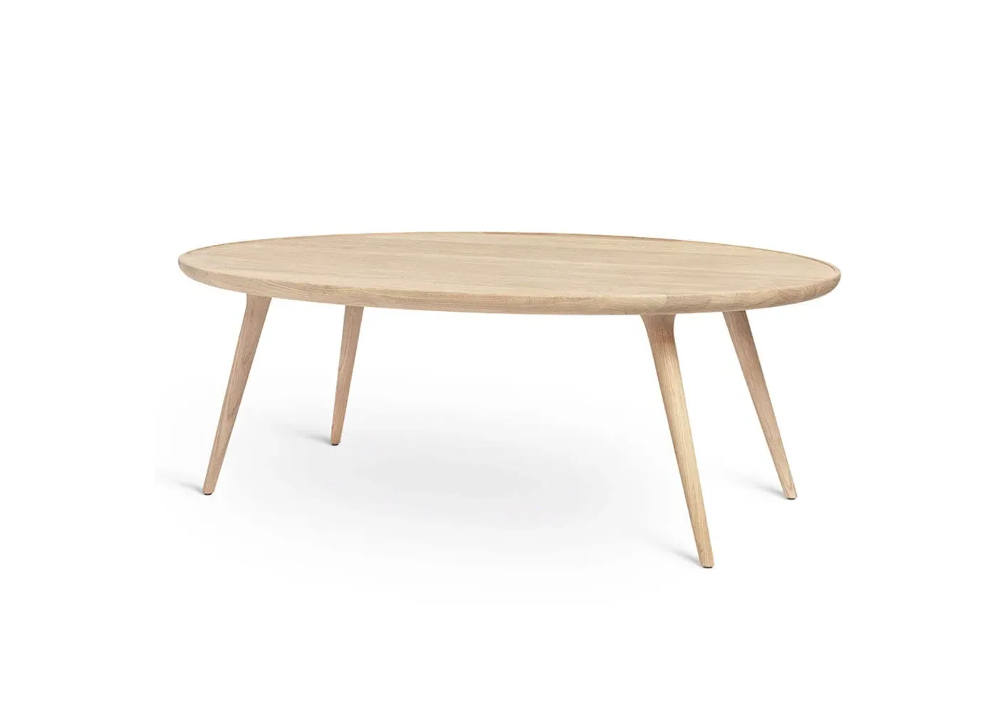 Oval Lounge Table - White, Lacquered Oak