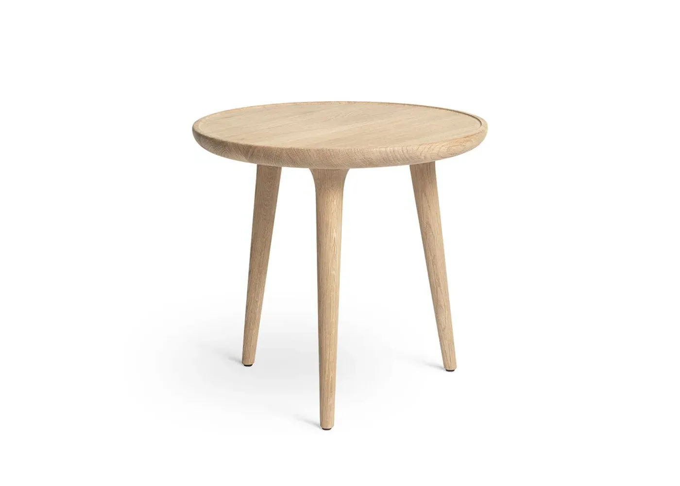 Small Accent Side Table - White, Matt Lacquered Oak