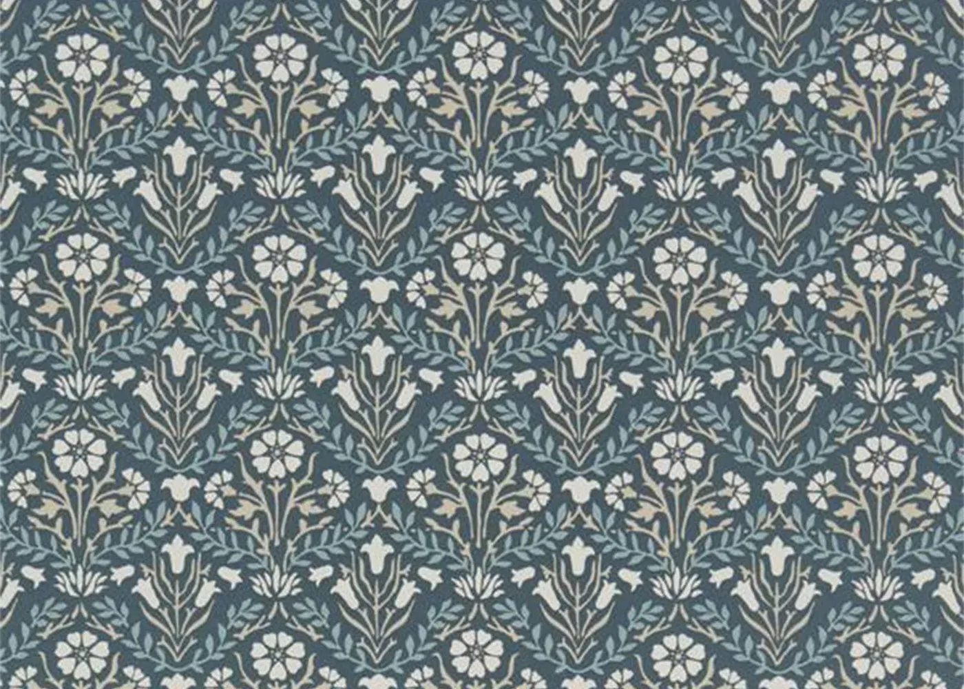 Bellflowers Wallpaper - Indigo, Paper
