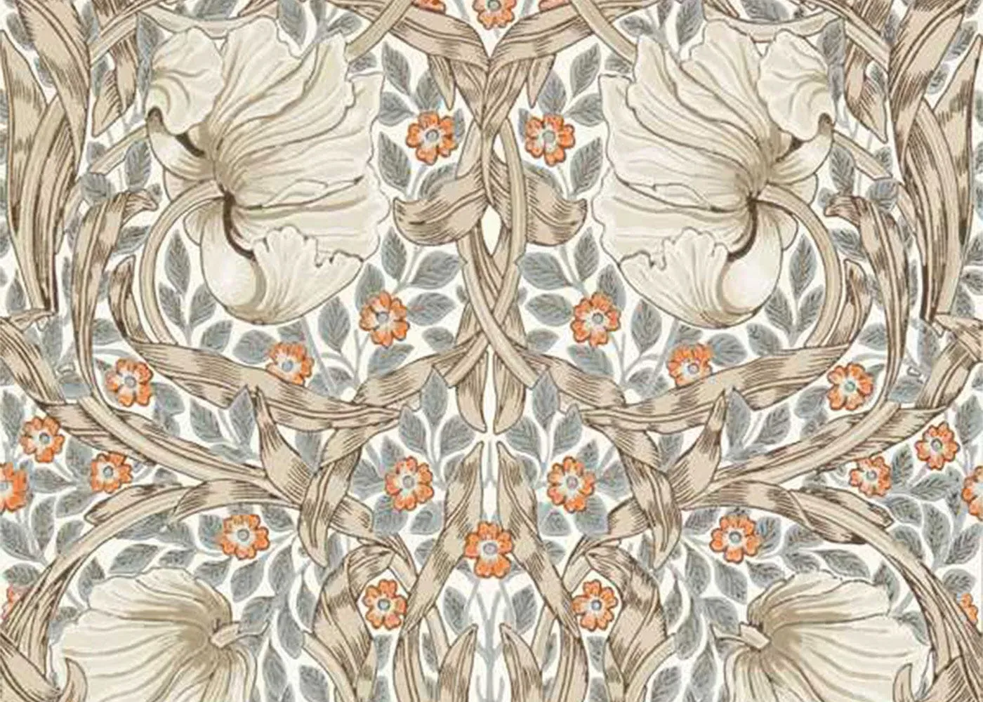 Pimpernel Wallpaper - Linen/Coral